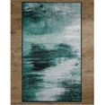 thumbnail image 1 of Deerlux Modern Living Room Area Rug with Nonslip Backing, Abstract Teal Pattern, 1 of 5