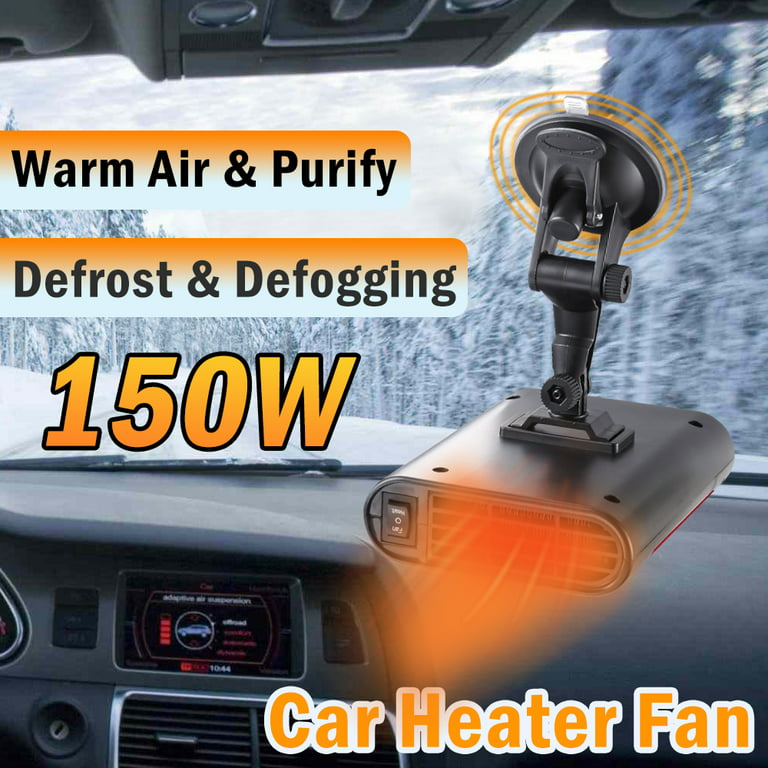 Deeroll Portable Car Heater, 12V 150W Fast Heating Car Windscreen, Fan  Defogger Defroster, 2 in 1 Heating/Cooling, 1 Piece