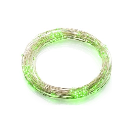 Deerport Décor 12ft LED Micro String Lights, Green, 3 pack
