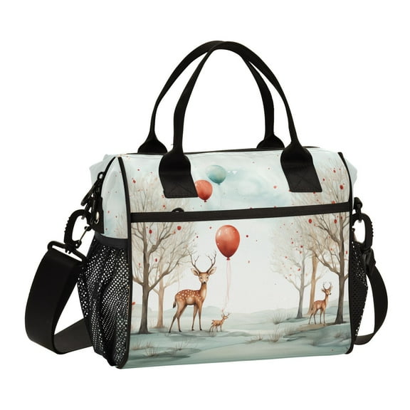 Deers Balloons Trees Cooler Bag Lunch Bag Soft Cooler Cooling Tote Insulated Lunch Box for Adult Men Women