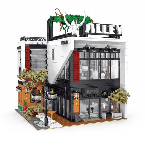 Deers Bubble Tea Caf with LED Light Kit Building Blocks Set | General Jim's Toys & Bricks | GJ-DBTC
