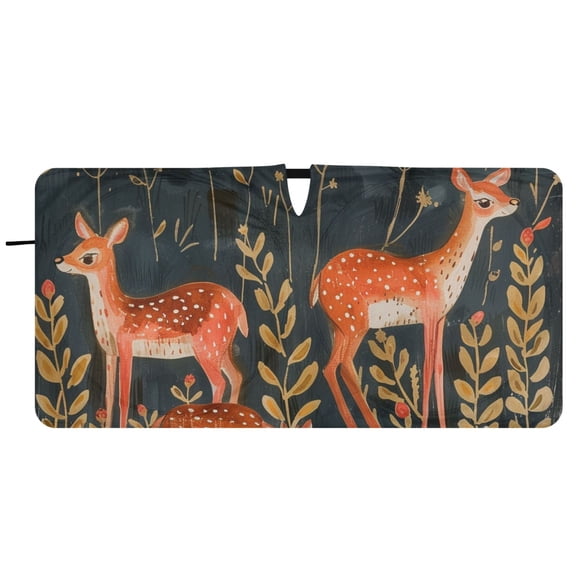 Deers Car Windshield Sun Shade Foldable Front Window Shades Cover Sun Visor Shield Block