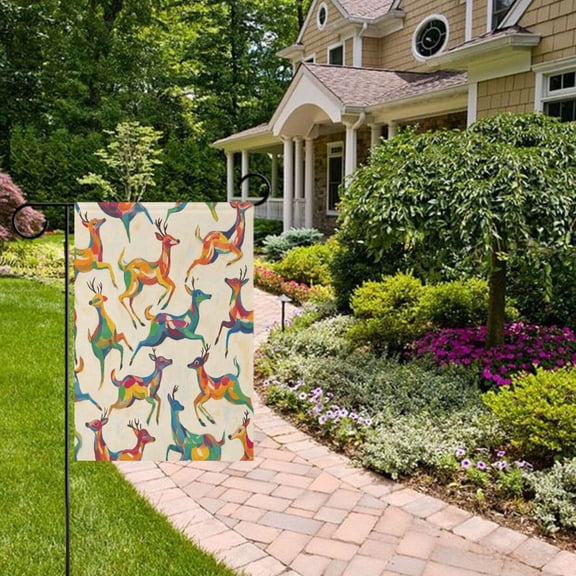Deers Colorful Garden Flag Double Sided 12 x 18 Inch Outside Yard Decoration Outdoor Flag
