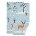 thumbnail image 1 of Deers Winter Snow Trees Hand Towel Absorbent Bath Towels for Bathroom Sports Gym 28" x 14" Set of 2, 1 of 8