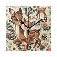 thumbnail image 1 of Deers on Flowers Wall Clock Square Silent Non Ticking Battery Operated Clock for Home Bathroom Kitchen Bedroom Living Room, 1 of 8