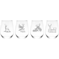 thumbnail image 1 of Deer 17 oz. Stemless Wine Glasses Set of 4, 1 of 4