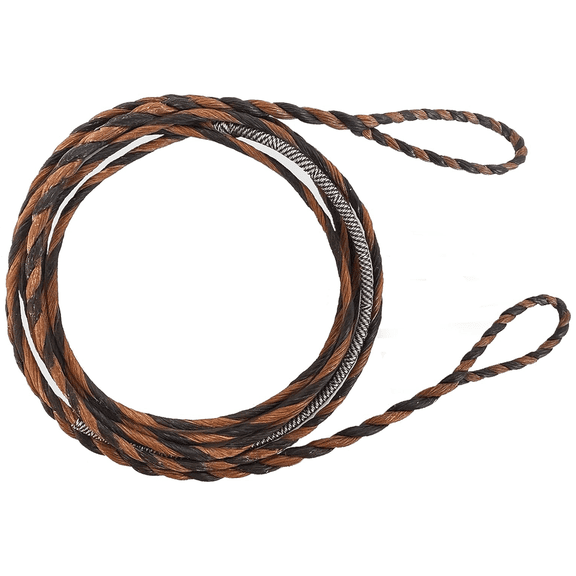 Deerseeker Archery Flemish Twisted String D97 Bowstring with Endless Loop for Longbow & Recurve Bow(Black+Brown,16 Strands-54")