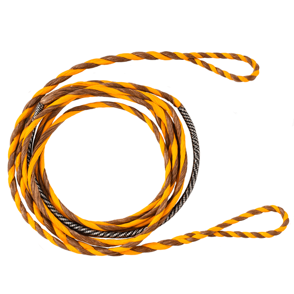 Deerseeker Archery Flemish Twisted String D97 Bowstring with Endless Loop for Longbow & Recurve Bow(Yellow+Brown,16 Strands-60")