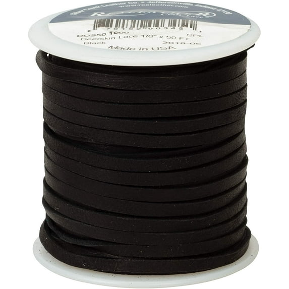 Deerskin Lace, 1/8" x 50', Black