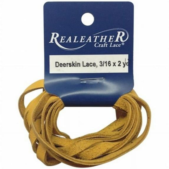 Deerskin Lace 3/16'' Wide 2 Yards-Gold