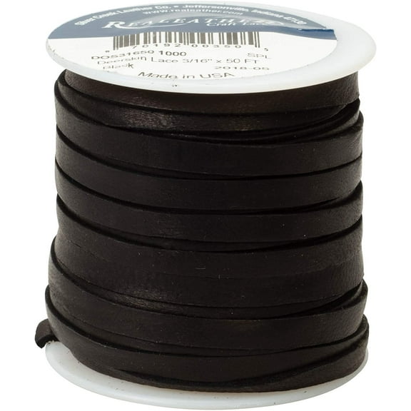 Deerskin Lace, 3/16" x 50', Black