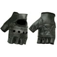 thumbnail image 1 of Deerskin Leather Motorcycle Gloves for Men Fingerless Biker Gloves with Gel Palm and Wrist Strap, 1 of 4