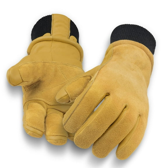Deerskin Premium Leather Winter Gloves with 3M Thinsulate - Tan