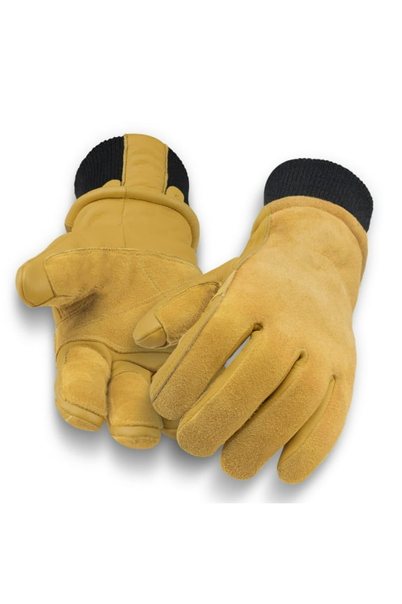 Deerskin Premium Leather Winter Gloves with 3M Thinsulate - Tan