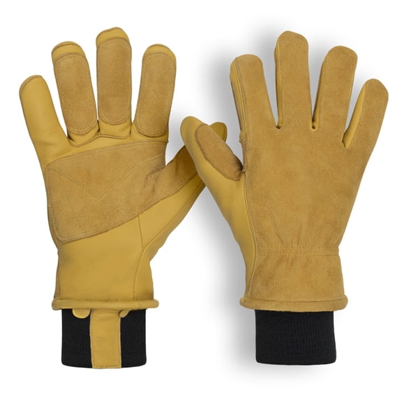 Deerskin Premium Leather Winter Gloves with 3M Thinsulate - Tan