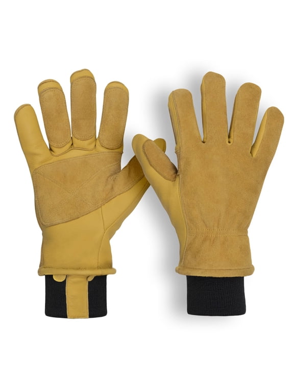 Deerskin Premium Leather Winter Gloves with 3M Thinsulate - Tan