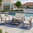 thumbnail image 1 of Deersky 4 Pieces Outdoor Patio Furniture Set with 2 All-Weather Wicker Chairs, Loveseat and Coffee Table, Easy Assembly for Balcony, Porch, Backyard, 1 of 9