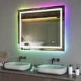 thumbnail image 1 of Deervalley 40"X 32" RGB LED Bathroom Mirror, Front Light And RGB Backlit Lighted Vanity Mirror, 1 of 12
