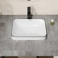 thumbnail image 1 of Deervalley Liberty 16'' X 12'' Drop-In Bathroom Sink Semi-Recessed Vessel Sink Rectangular Above Counter Basin DV-1V0347, 1 of 12