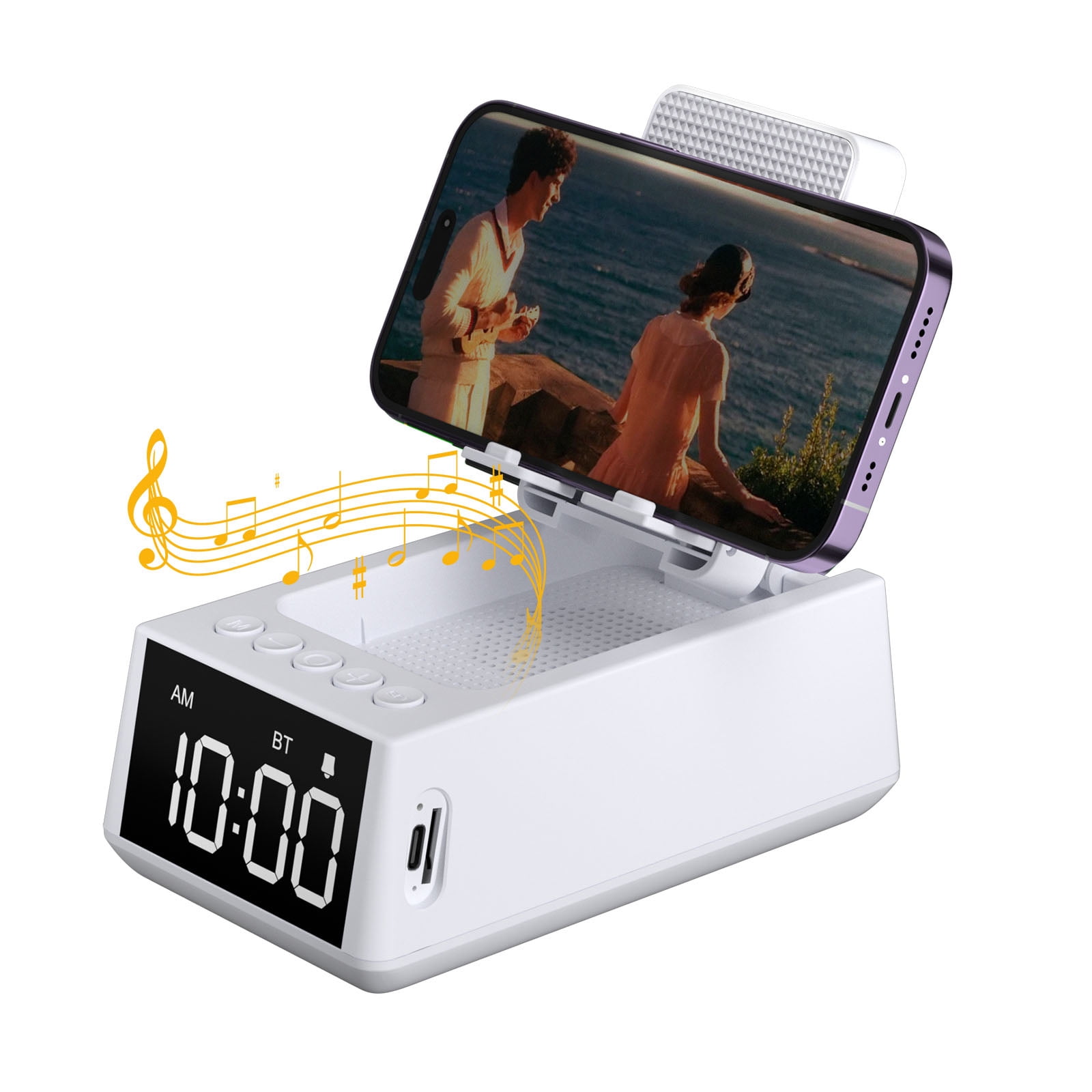 Deeyaple Wireless Bluetooth Speaker with Loud Alarm Clock Cell Phone