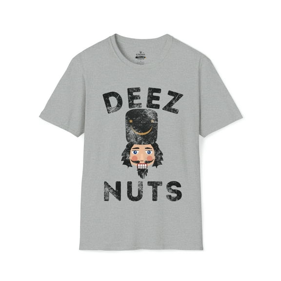 Deez Nuts Funny Christmas T Shirt Nutcracker Humor-Unisex Softstyle T-Shirt
