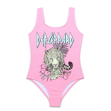 Def Leopard Girls One-Piece Swimsuit, Sizes 4-10