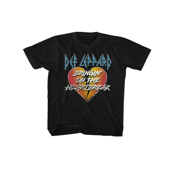 Def Leppard 1977 English Rock Band Bringin Heartbreak Black Youth T-Shirt Tee