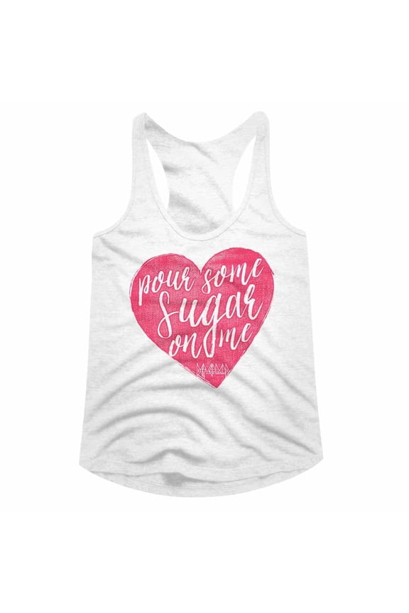 Def Leppard Sugar Heart-White Women's Racerback Tank Top