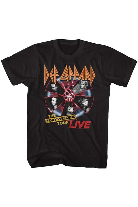 Def Leppard 7 Day Weekend Black Adult T-Shirt