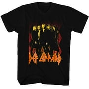 Def Leppard 80 Heavy Hair Metal Band Rock n Roll Group on fire Adult T-Shirt Tee