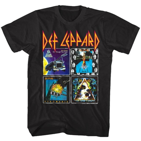 Def Leppard 80's Albums Black Adult T-Shirt