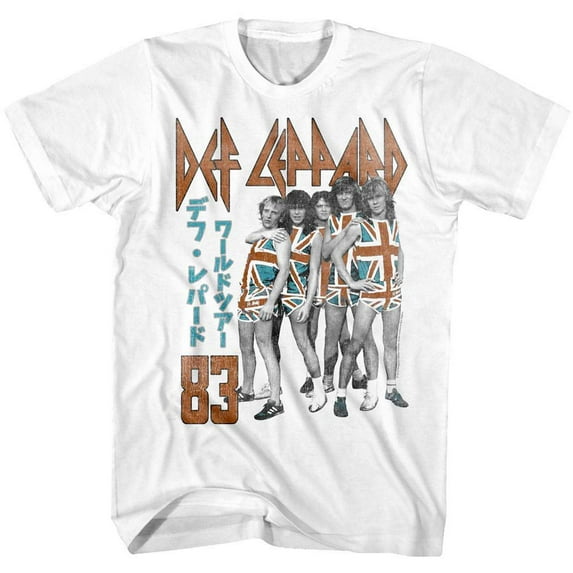 Def Leppard Japan Tour 1983 Men's T Shirt (White, Adult6XL)