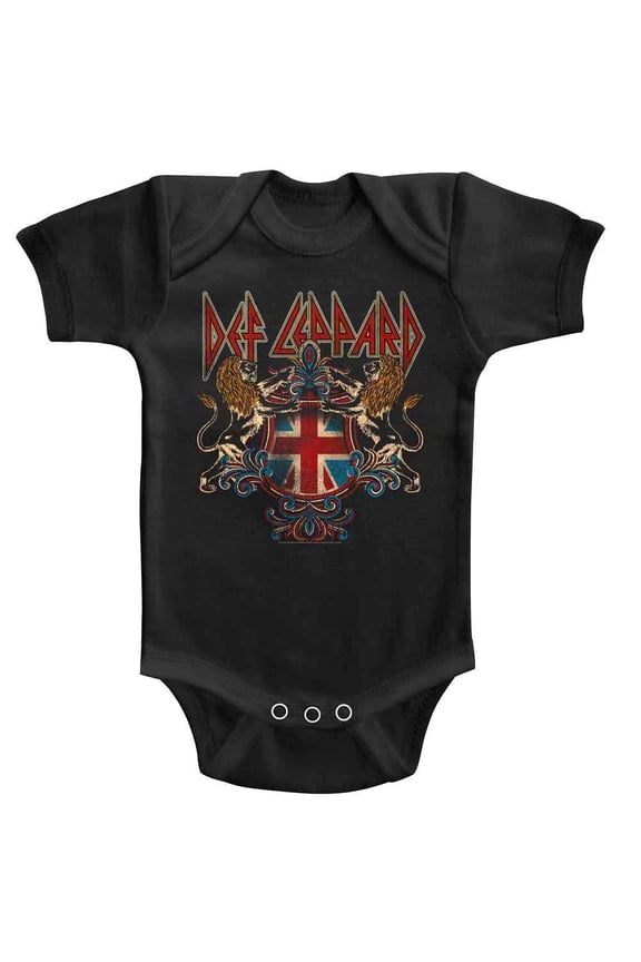 Def Leppard Lion Crest Baby Onesie (Black, Baby12Months)
