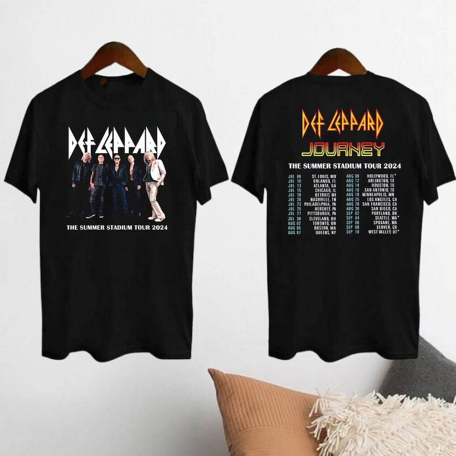 Def Leppard And Journey 2024 Summer Stadium Tour T-SHIRT, Def Leppard ...