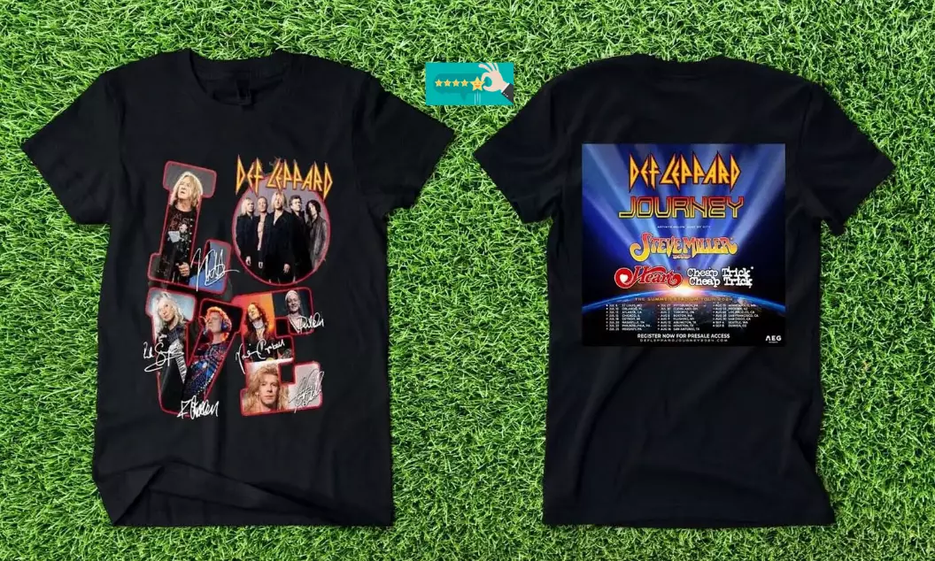 Def Leppard And Journey Summer Stadium Tour 2024 2 Sided T Shirt S4XL