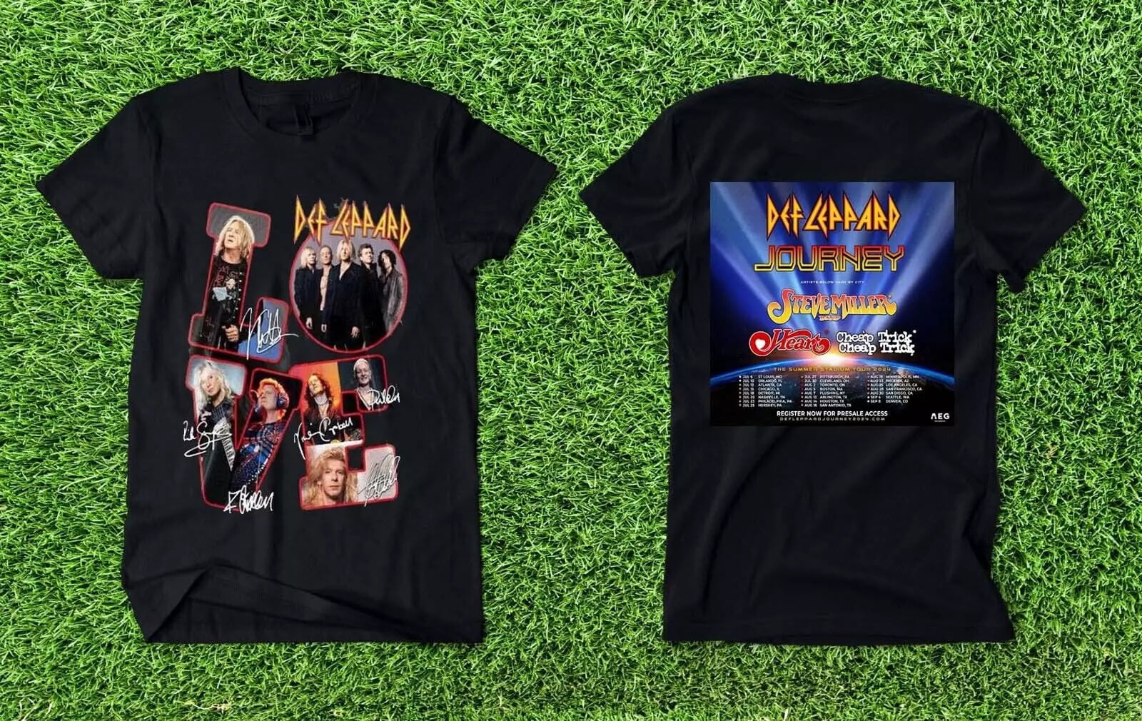 Def Leppard And Journey Summer Stadium Tour 2024 2 sided t shirt S4XL