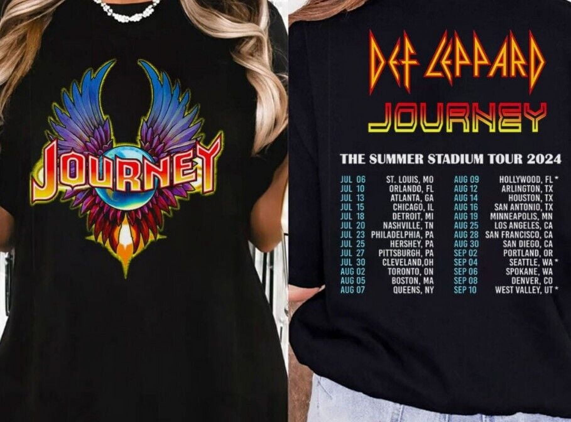 DefLeppard And Journey Summer Stadium Tour 2024 Shirt, Journey Tour