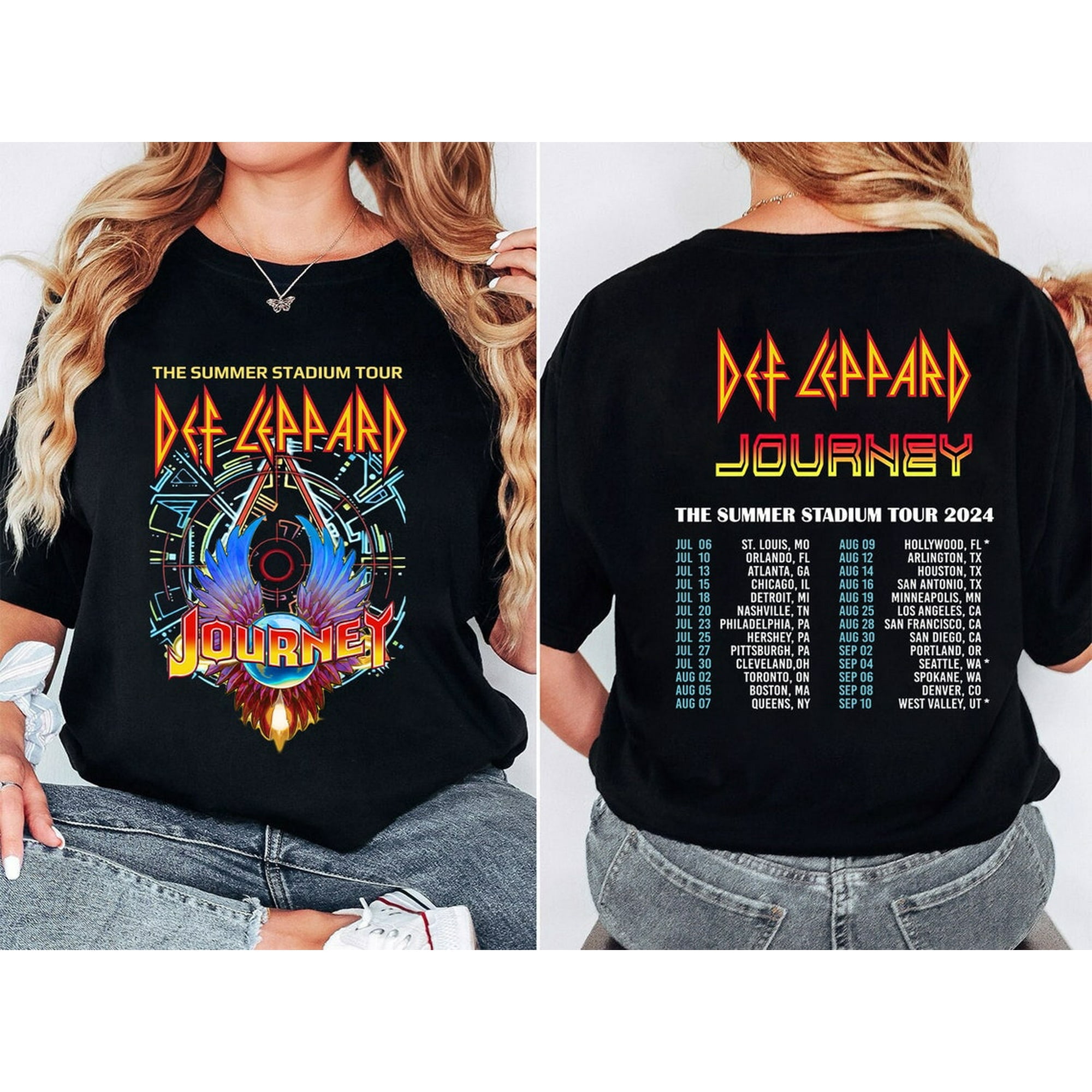 DefLeppard And Journey Summer Stadium Tour 2024 TShirt, Journey Tour