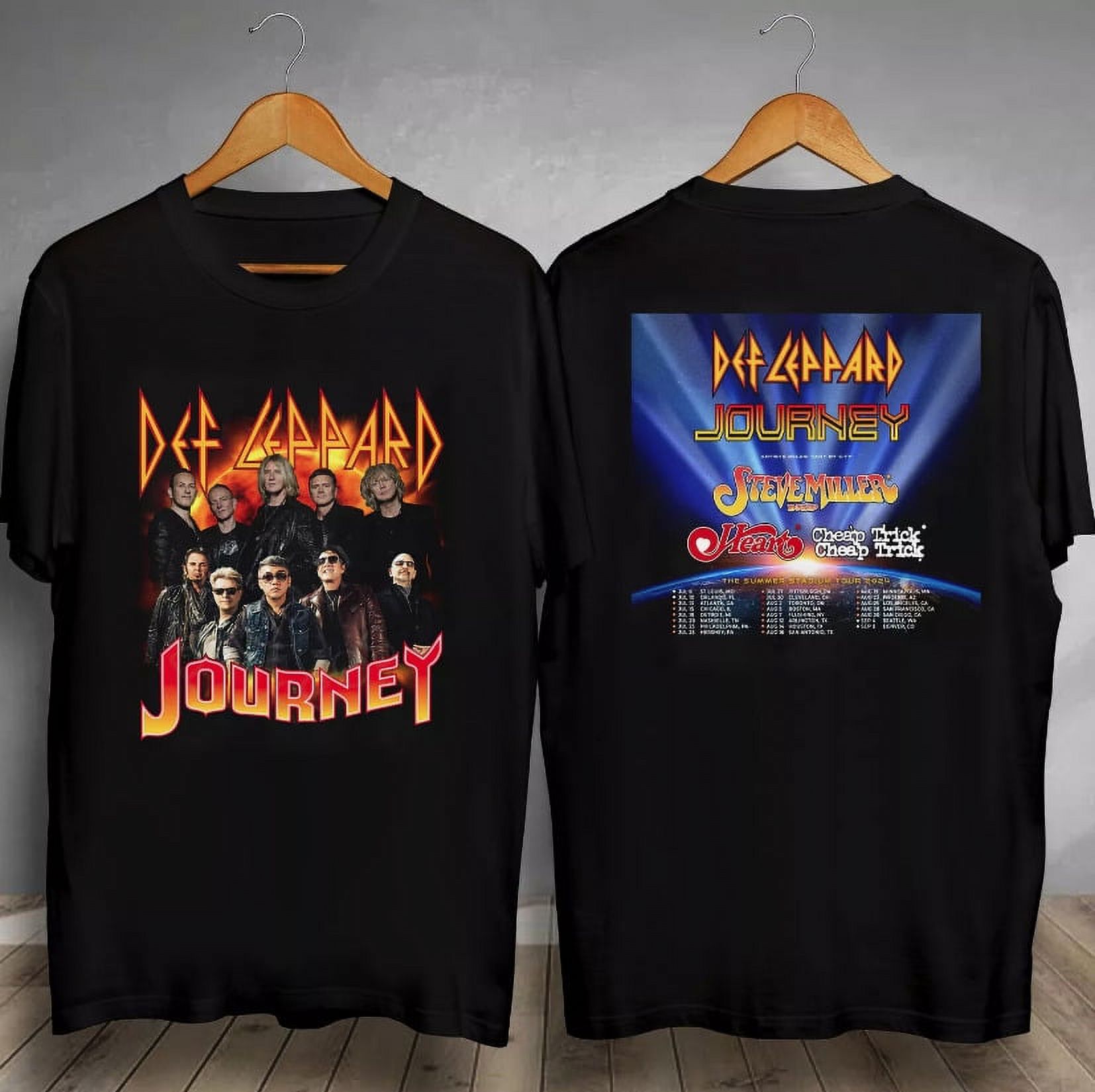 Def Leppard Shirt Def Leppard & Journey Summer Stadium Tour 2024 Signature T -Shirt - 3 Styles, Black Cotton Def Leppard Posters - Foto 8