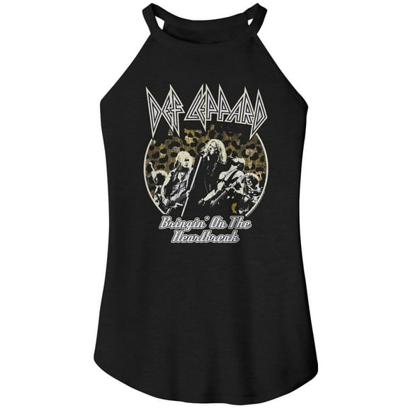 Def Leppard Bringing The Heartbreak Circle Black Women's Sleeveless Rocker Tank Top