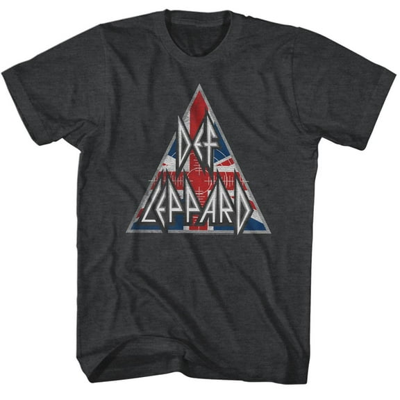 Def Leppard British Logo Black Heather Adult T-Shirt