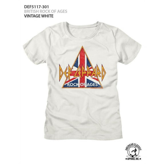Def Leppard British Rock of Ages Vintage White Women's T-Shirt