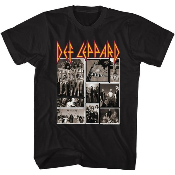 Def Leppard Def Collage Black Adult T-Shirt