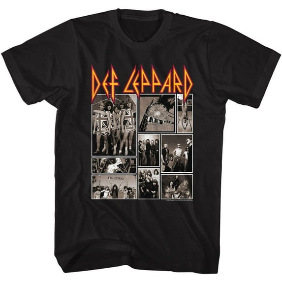 Def Leppard Def Collage Black Adult T-Shirt
