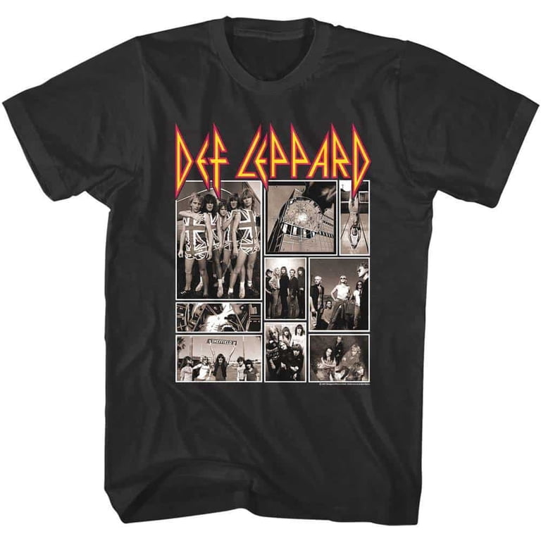 Def Leppard Rock Collage Men's T Shirt (Black, Big&TallLT