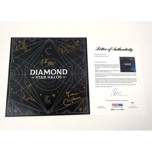 Def Leppard Entire Band Signed Autograph Poster PSA/DNA COA