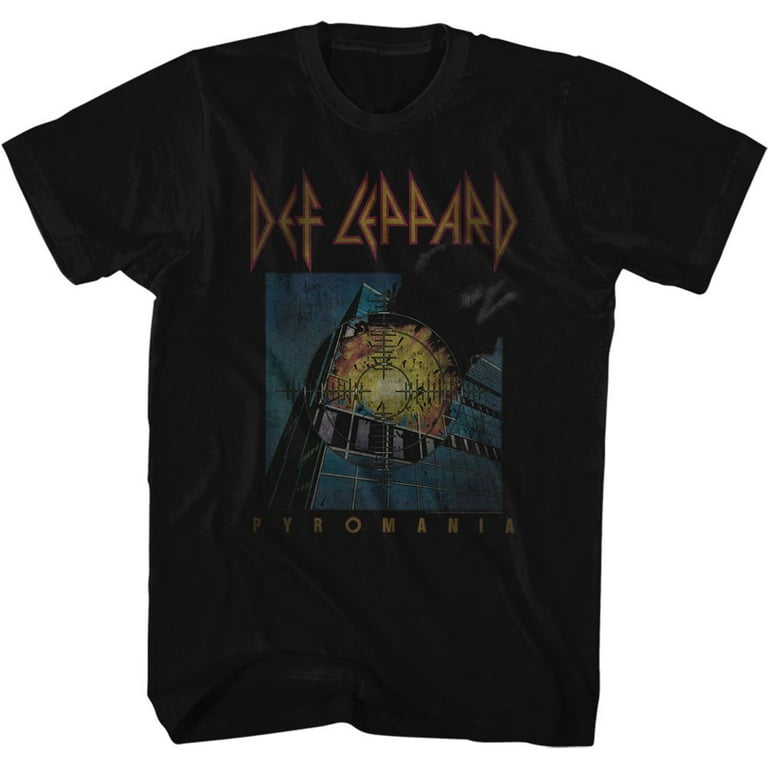 Def Leppard Faded Pyromania Black Adult Classic T Shirt