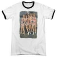 thumbnail image 1 of Def Leppard Flag Photo Adult Ringer T-Shirt White/Black, 1 of 2