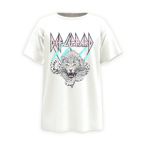Def Leppard 1987 Retro Cover, Girls Apparel Graphic Crew Neck Short Sleeves T-Shirt, Sizes 4-18