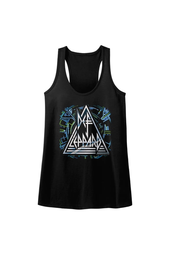Def Leppard Histeric Logo Black Women's Racerback Tank Top
